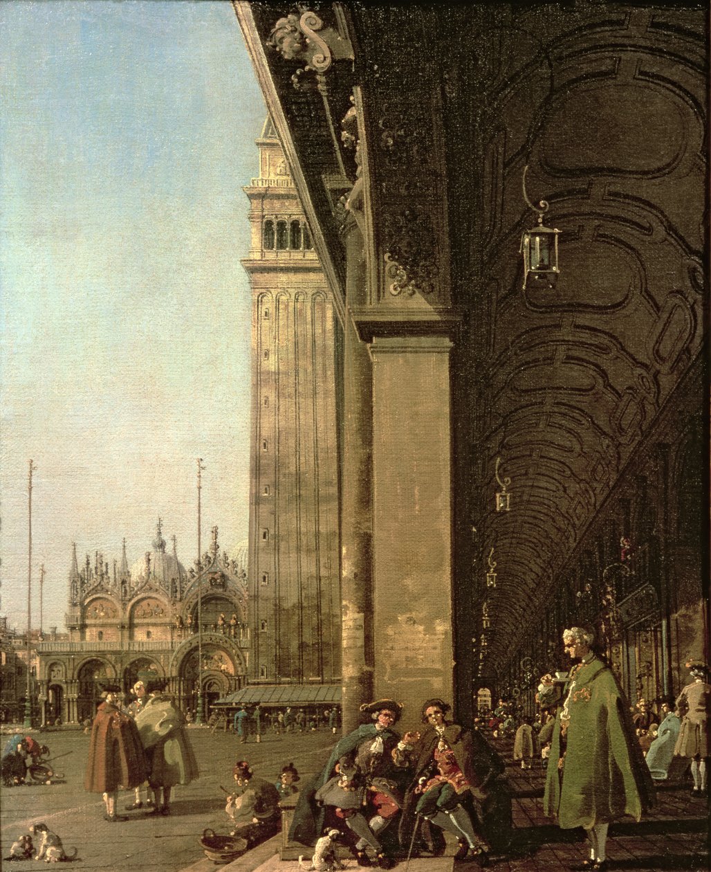 Benátky: Piazza di San Marco a kolonáda Procuratie Nuove, cca 1756 od Giovanni Antonio Canal