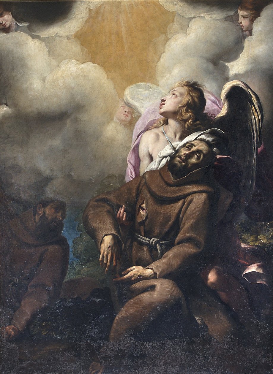 Svatý František a Stigmat od Giovanni Battista 1567 1633 Crespi