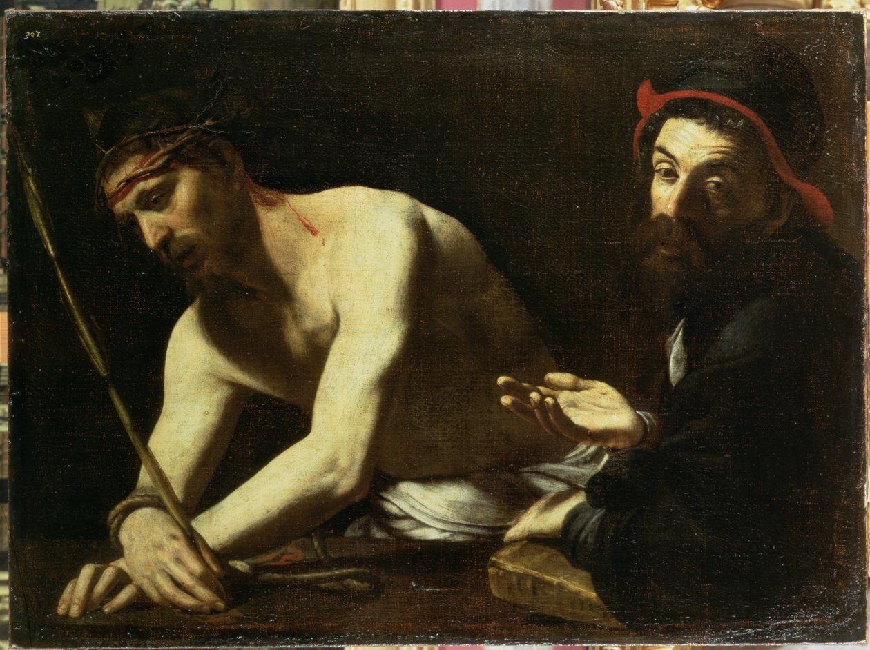 Kristus před Kaifášem, kolem roku 1615 od Giovanni Battista Caracciolo