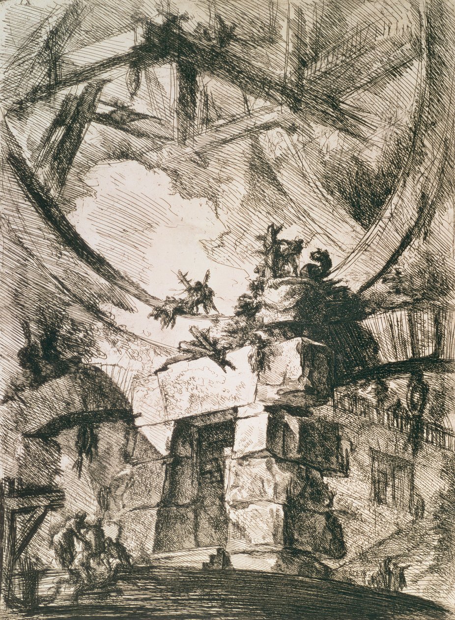 An Imaginary Prison: deska IX ze série Prisons of Invention, kolem roku 1745 od Giovanni Battista Piranesi
