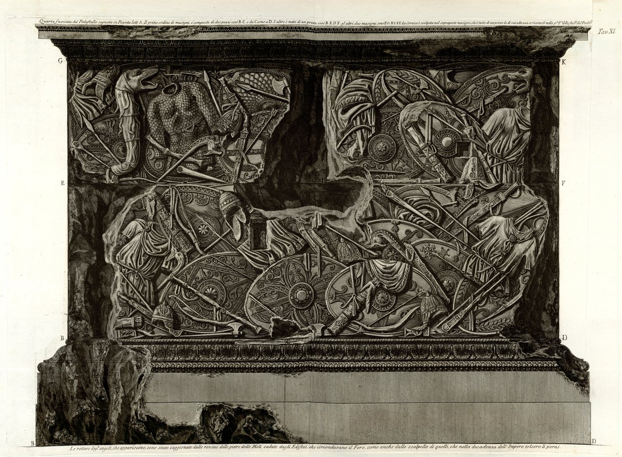 Čtvrtá fasáda podstavce od Giovanni Battista Piranesi