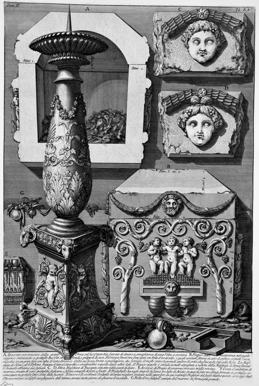 Sarkofág z Constantiny od Giovanni Battista Piranesi