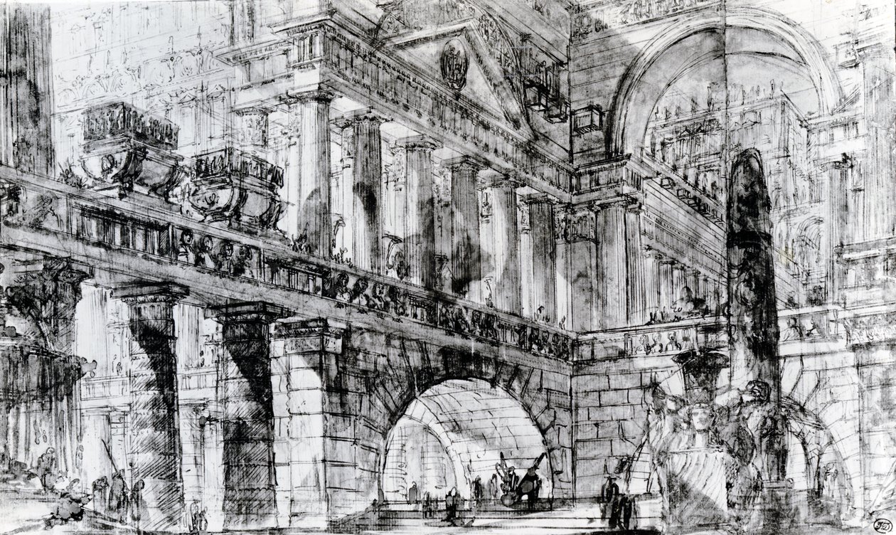 Chrámové nádvoří od Giovanni Battista Piranesi