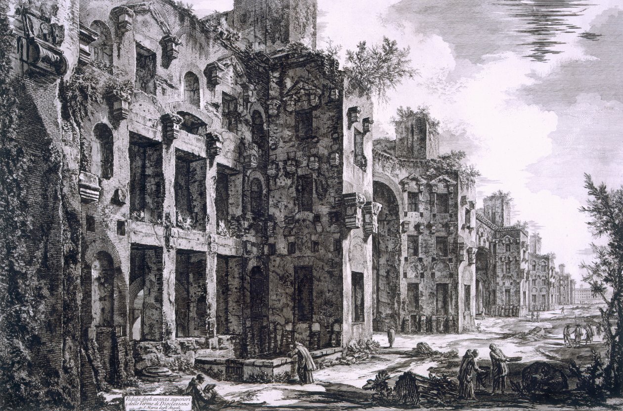 Diokleciánovy lázně, 1743 od Giovanni Battista Piranesi