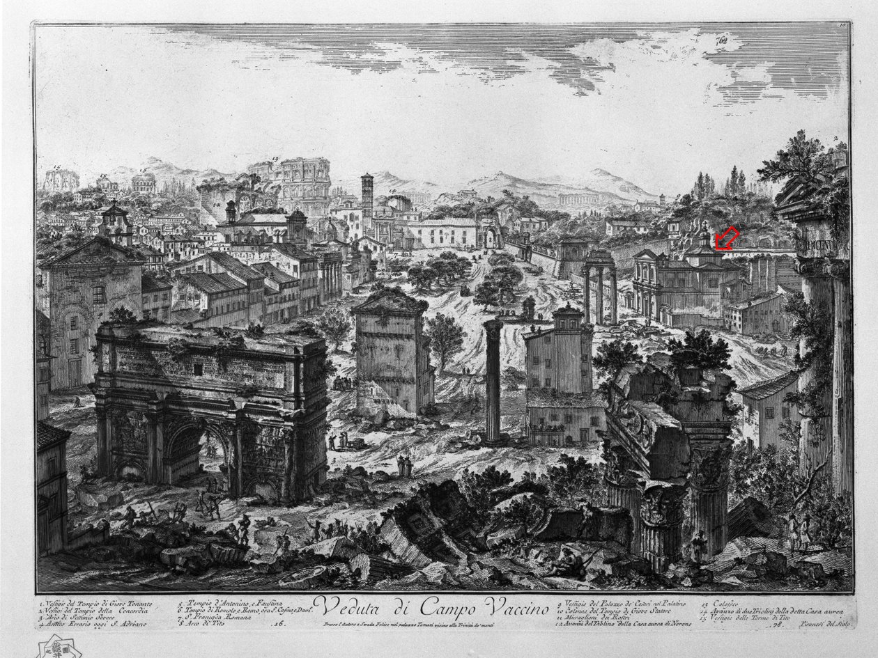 Pohled na Campo Vaccino od Giovanni Battista Piranesi