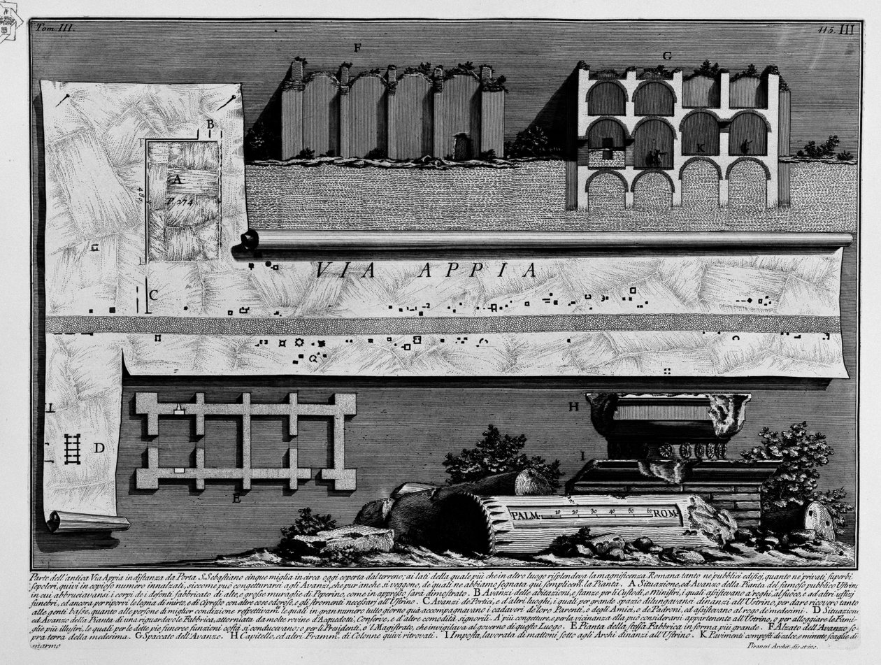 Přes Appia od Giovanni Battista Piranesi