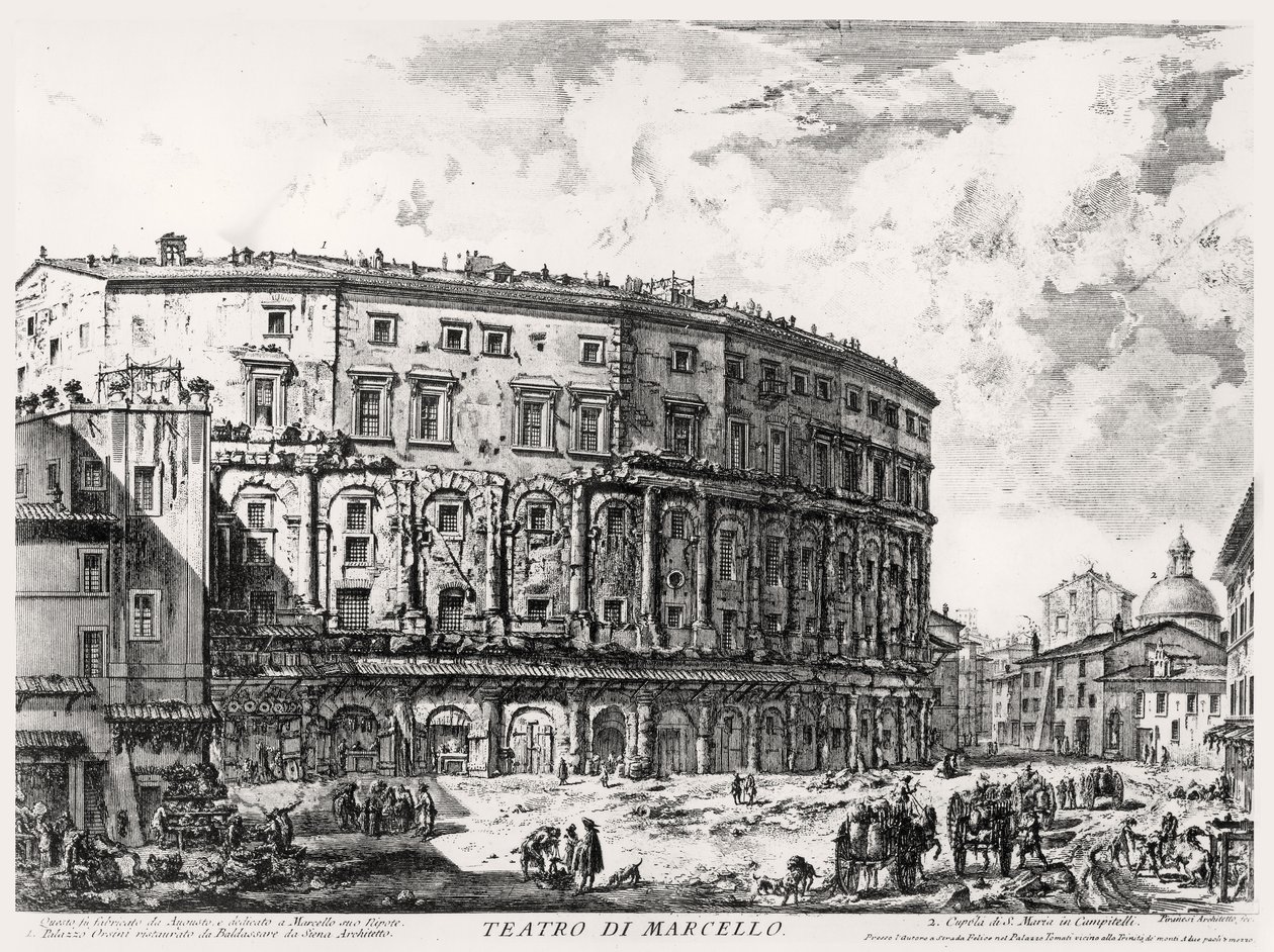 Pohled na Marcelovo divadlo, ze série "Pohledy na Řím", cca 1760 od Giovanni Battista Piranesi