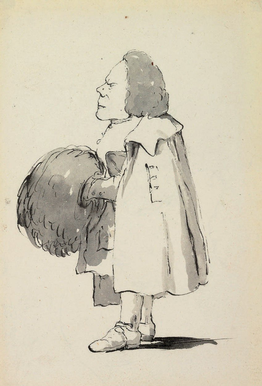 Karikatura krátkého gentlemana od Giovanni Battista Tiepolo