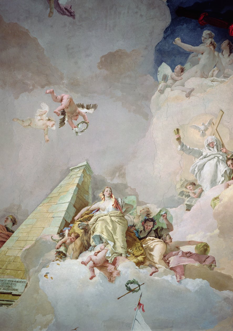 Sláva Španělska, ze stropu trůnního sálu, 1762-66 (detail, viz také 61757, 61758, 62096, 62340 a 170577) od Giovanni Battista Tiepolo