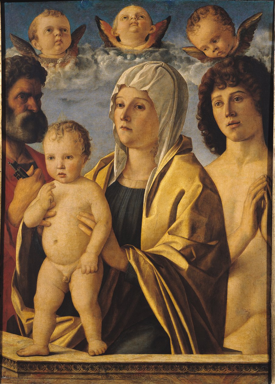 Panna a dítě se sv. Petrem a sv. Šebestiánem, kolem roku 1487 od Giovanni Bellini