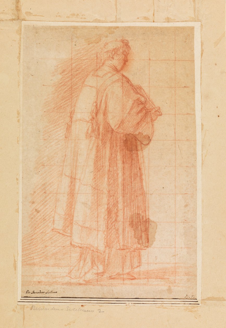 Stojící klerik drží knihu od Giovanni Bernardino Rodriguez