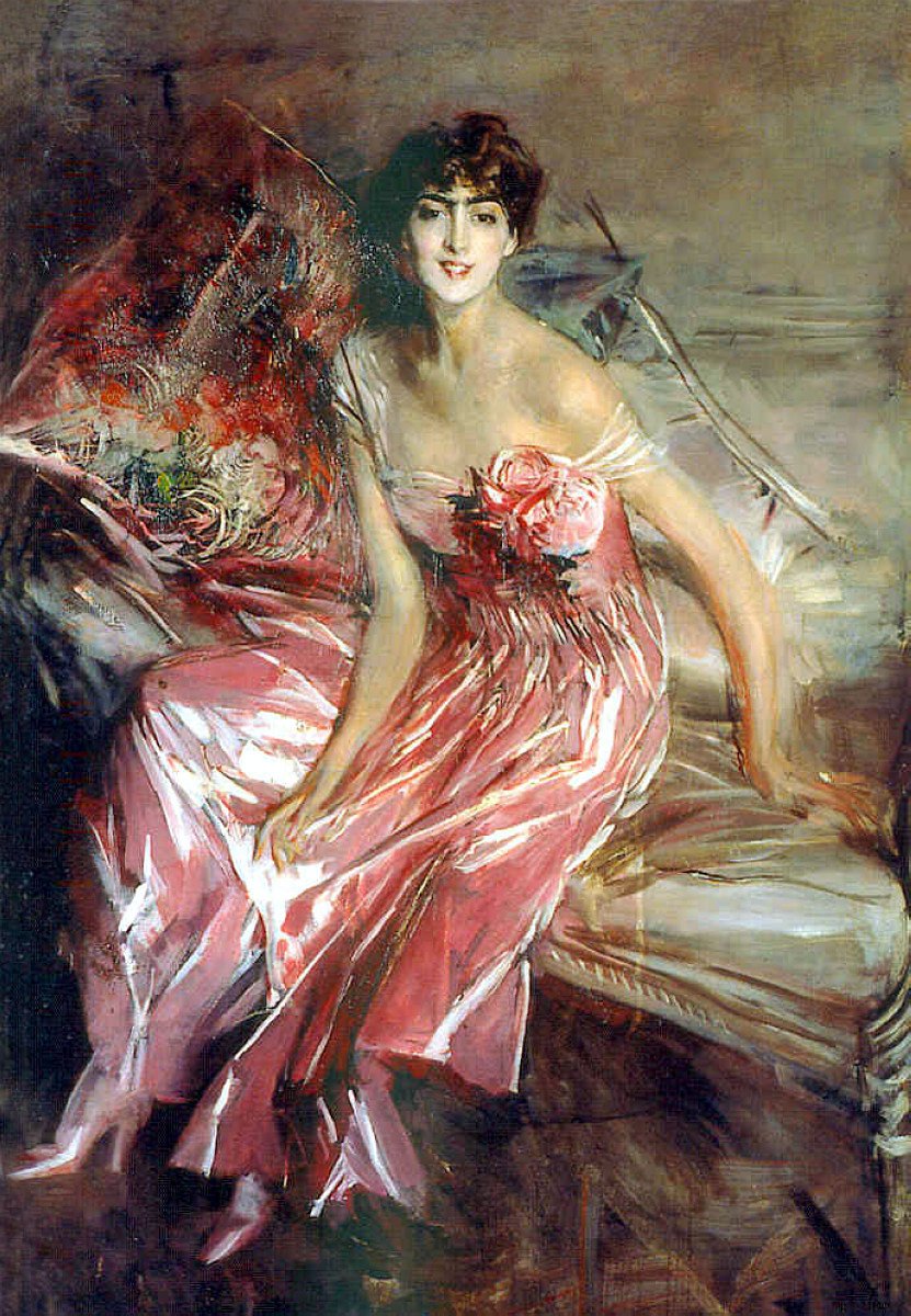 Lady in RosenDeutsch: Frau in RosanPolski: Woman in rozun od Giovanni Boldini