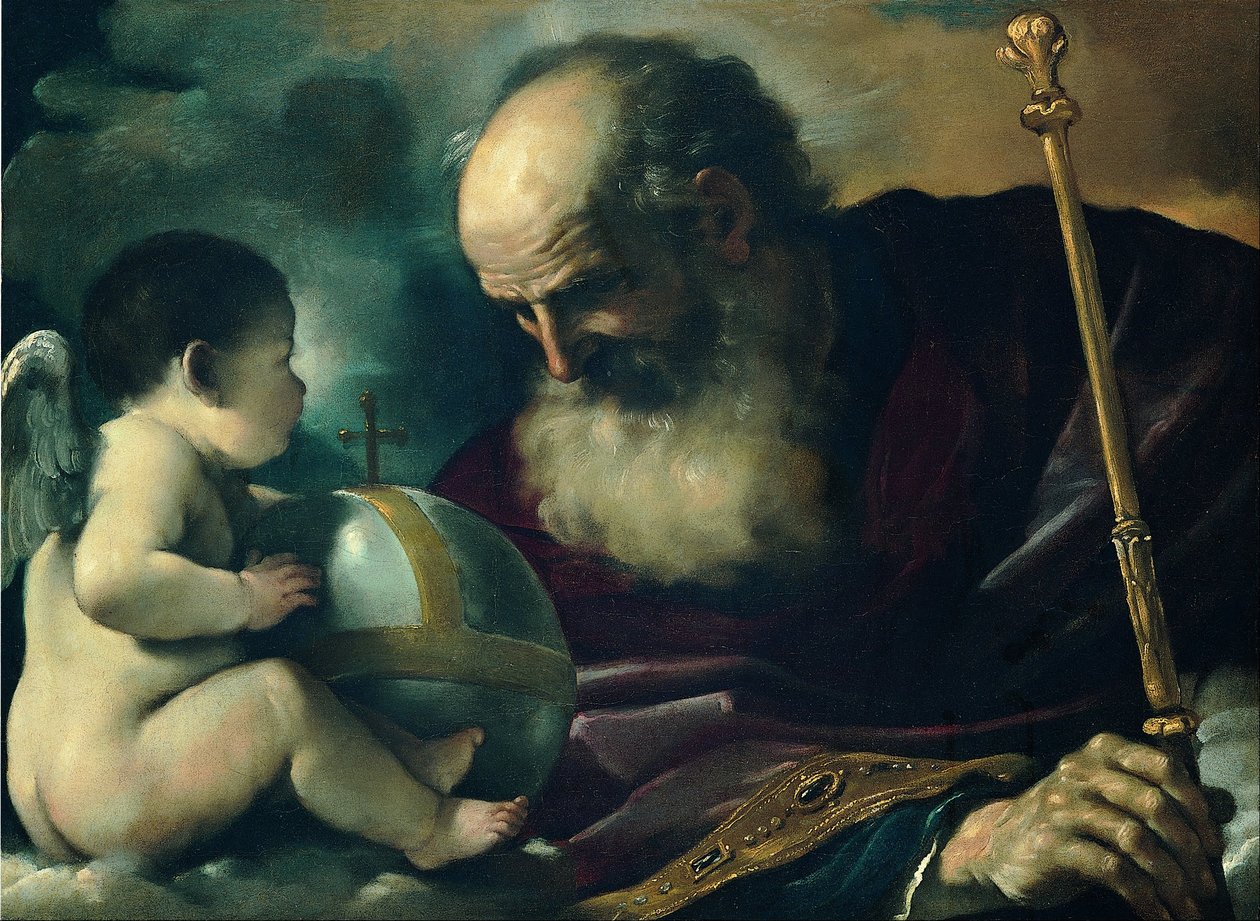 Bůh Otec a Anděl od Giovanni Francesco Barbieri
