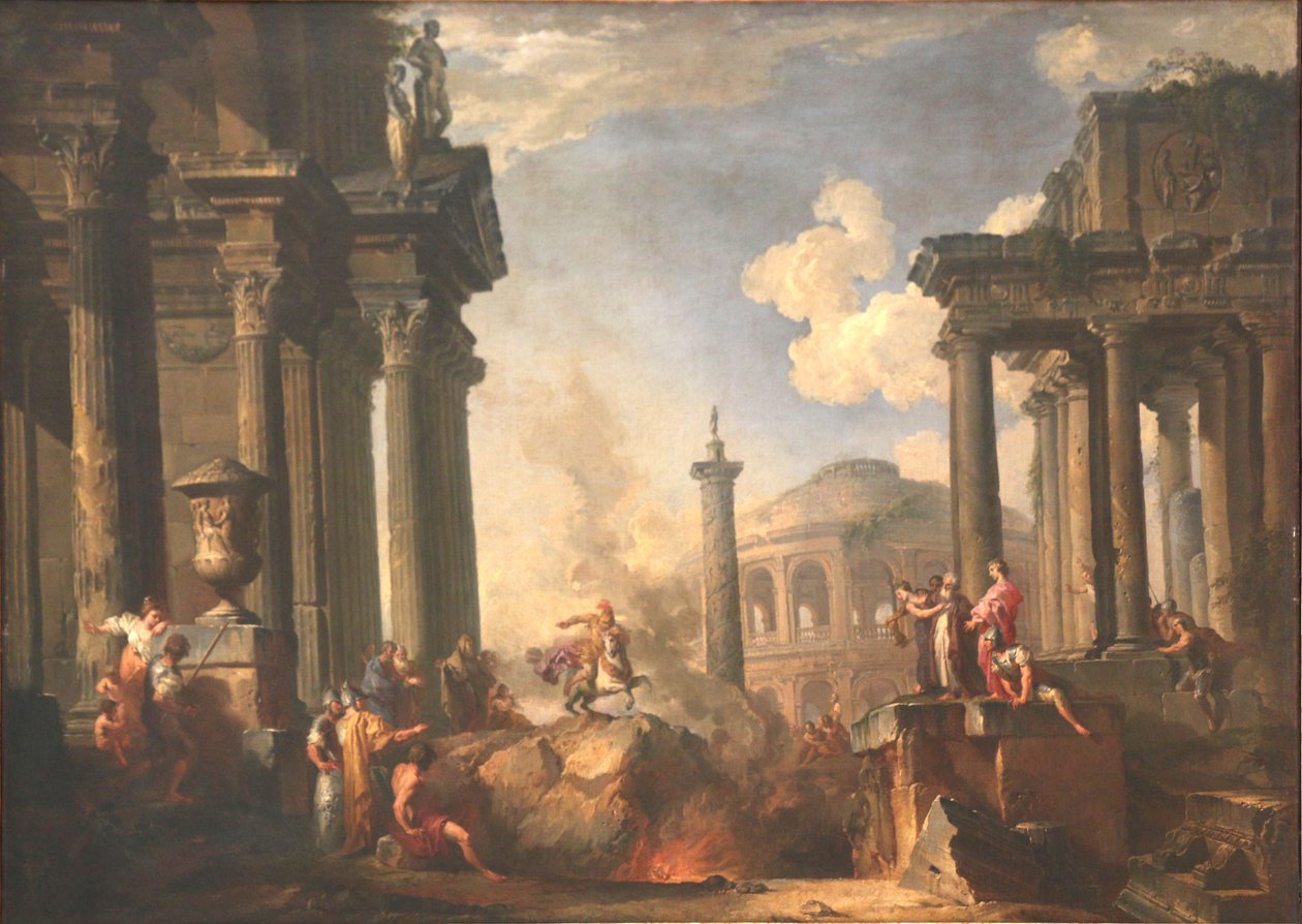 Zasvěcení Marka Curtiuse od Giovanni Paolo Pannini