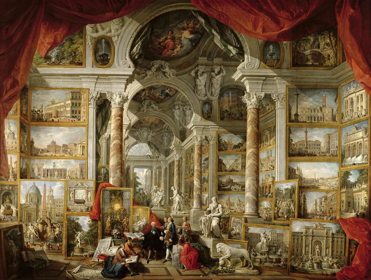 Galerie s pohledy na moderní Řím, 1759 od Giovanni Paolo Pannini