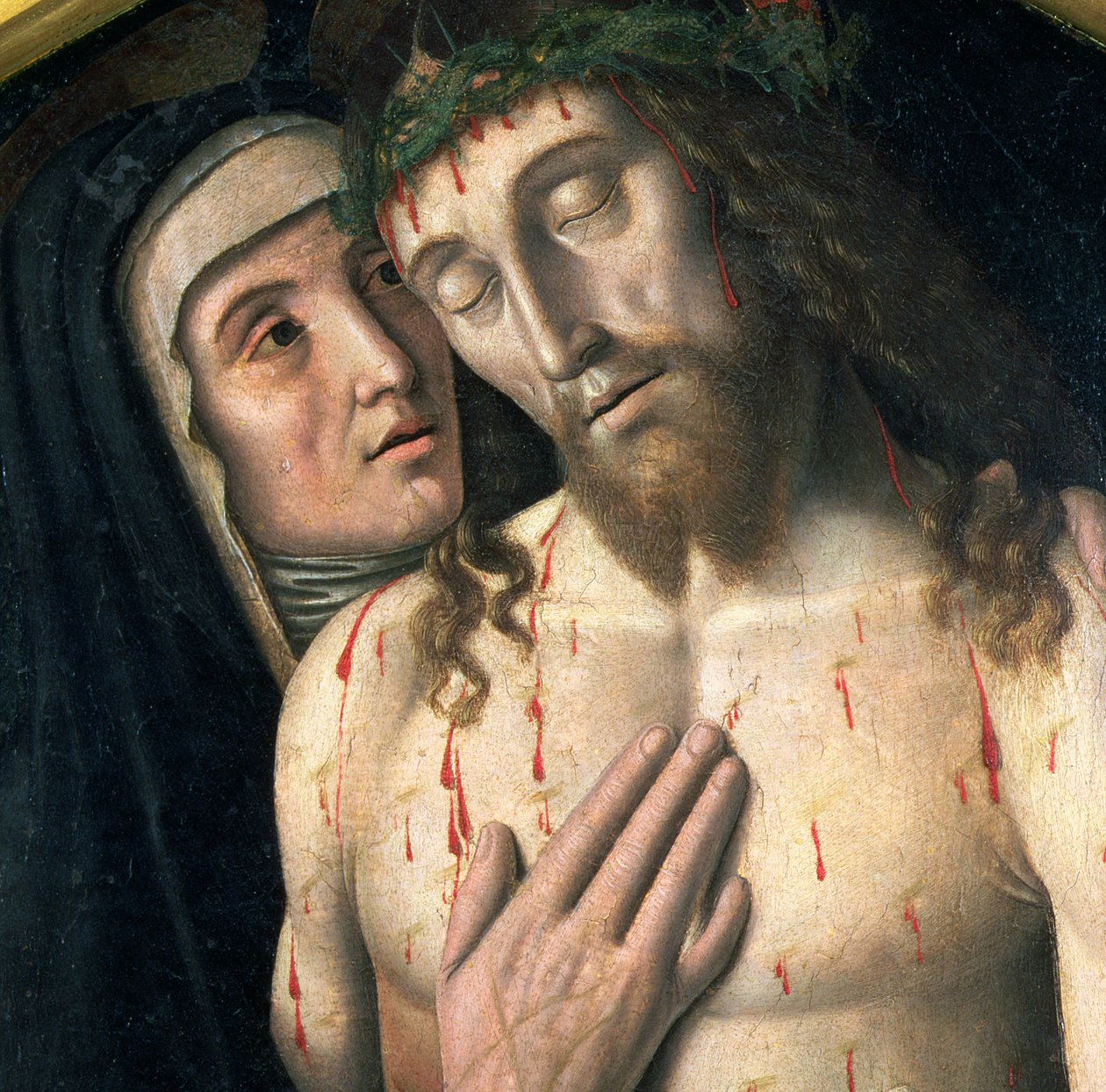 Detail Oplakávání mrtvého Krista olej na plátně 80450 od Giovanni Santi or Sanzio