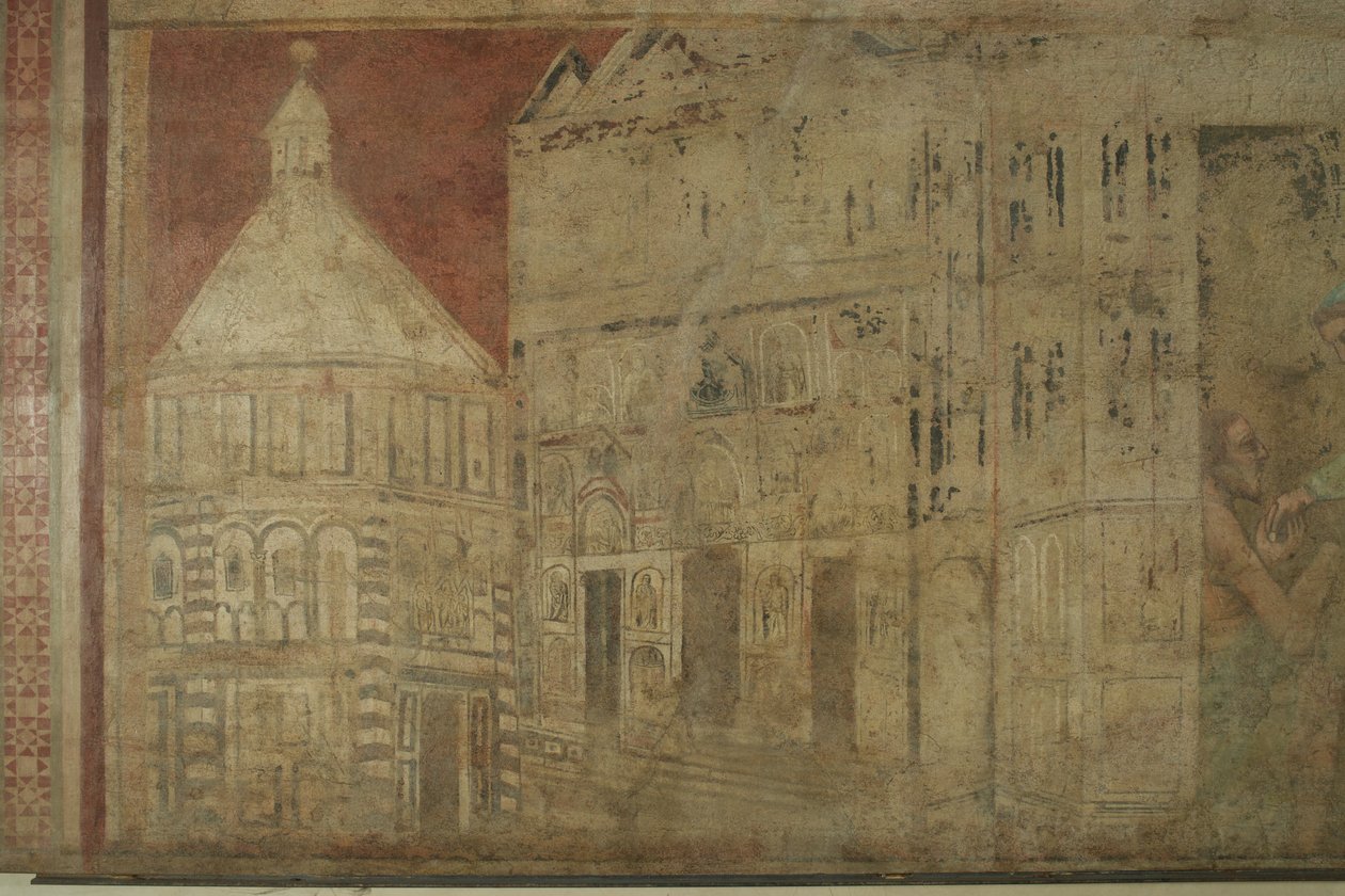 Detail fresky Příjezd Šedých bratří ve Florencii od Giovanni di Niccolo del Biondo