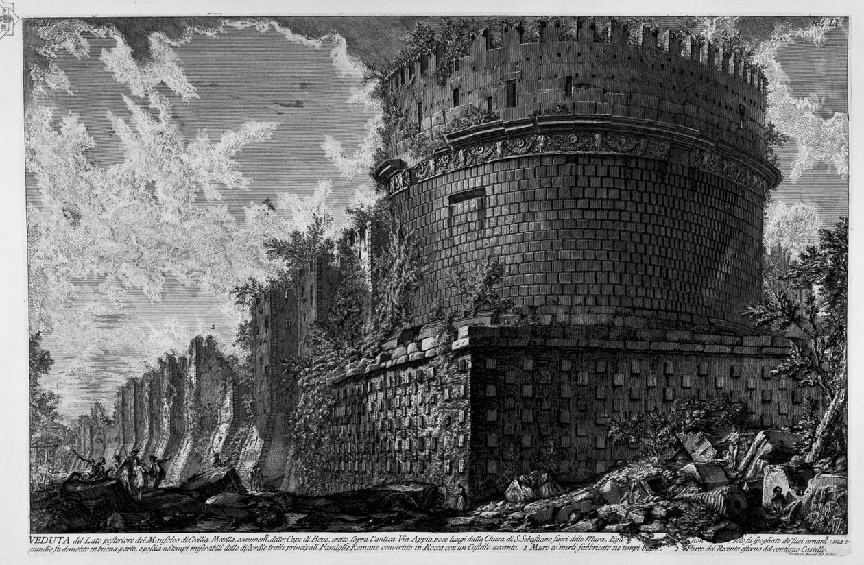 Mauzoleum Cecilie Metelly od Giovanni Battista Piranesi