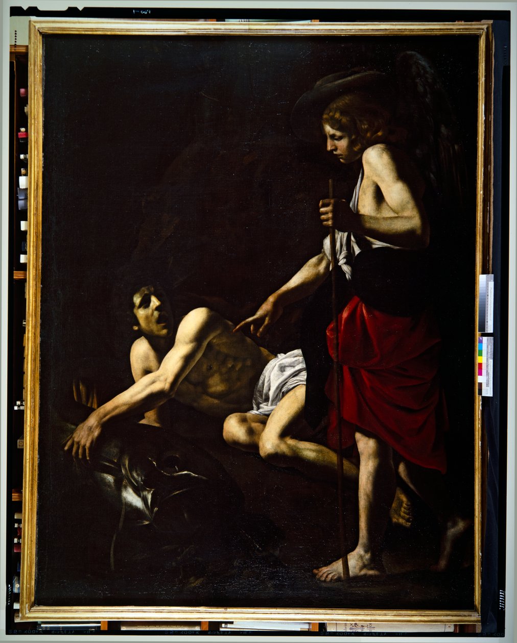 Tobiáš a anděl (panel) od Giovanni Battista Caracciolo