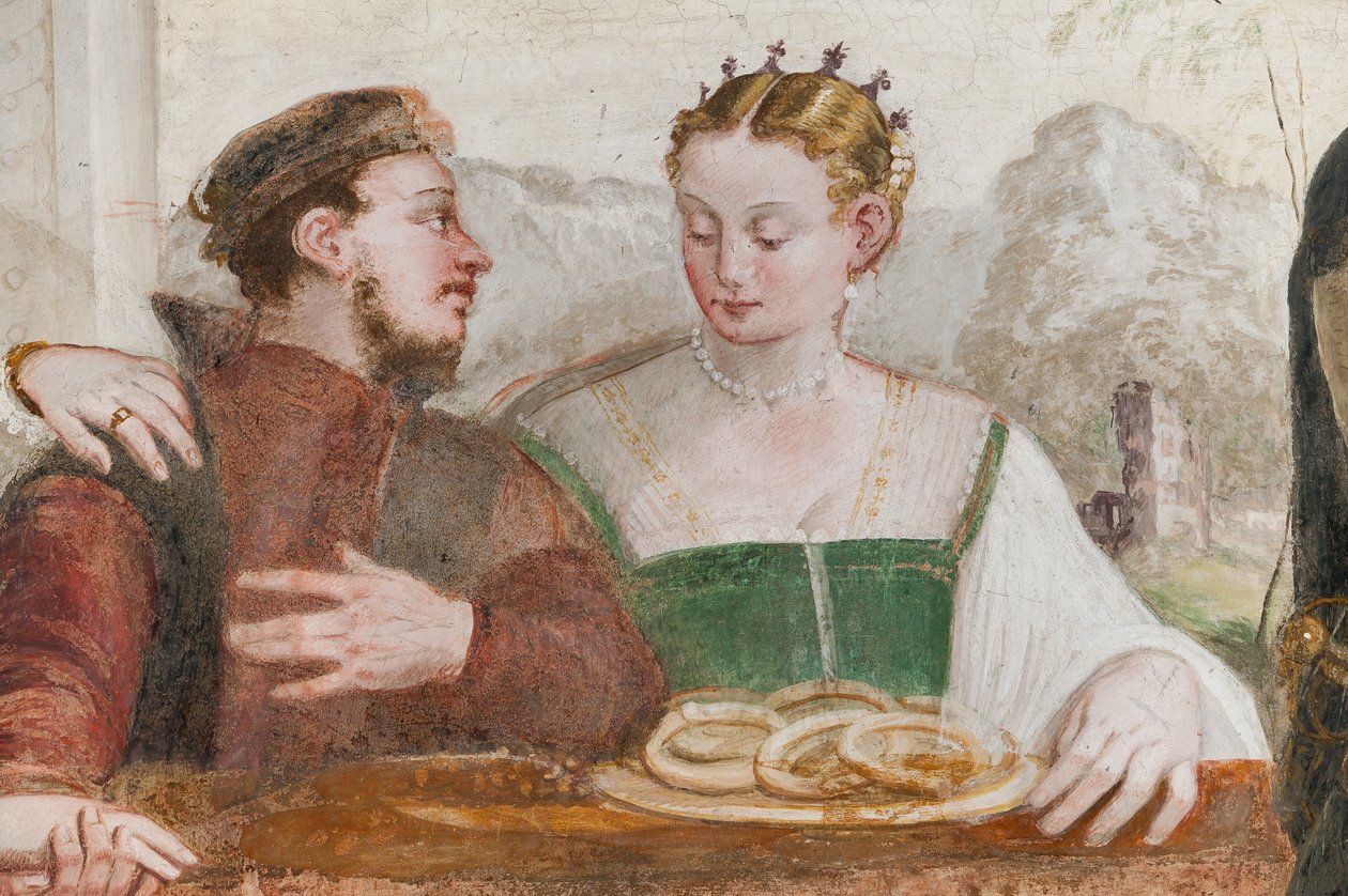 Banket, hlavní sál, cca 1570 (freska) od Giovanni Antonio Fasolo
