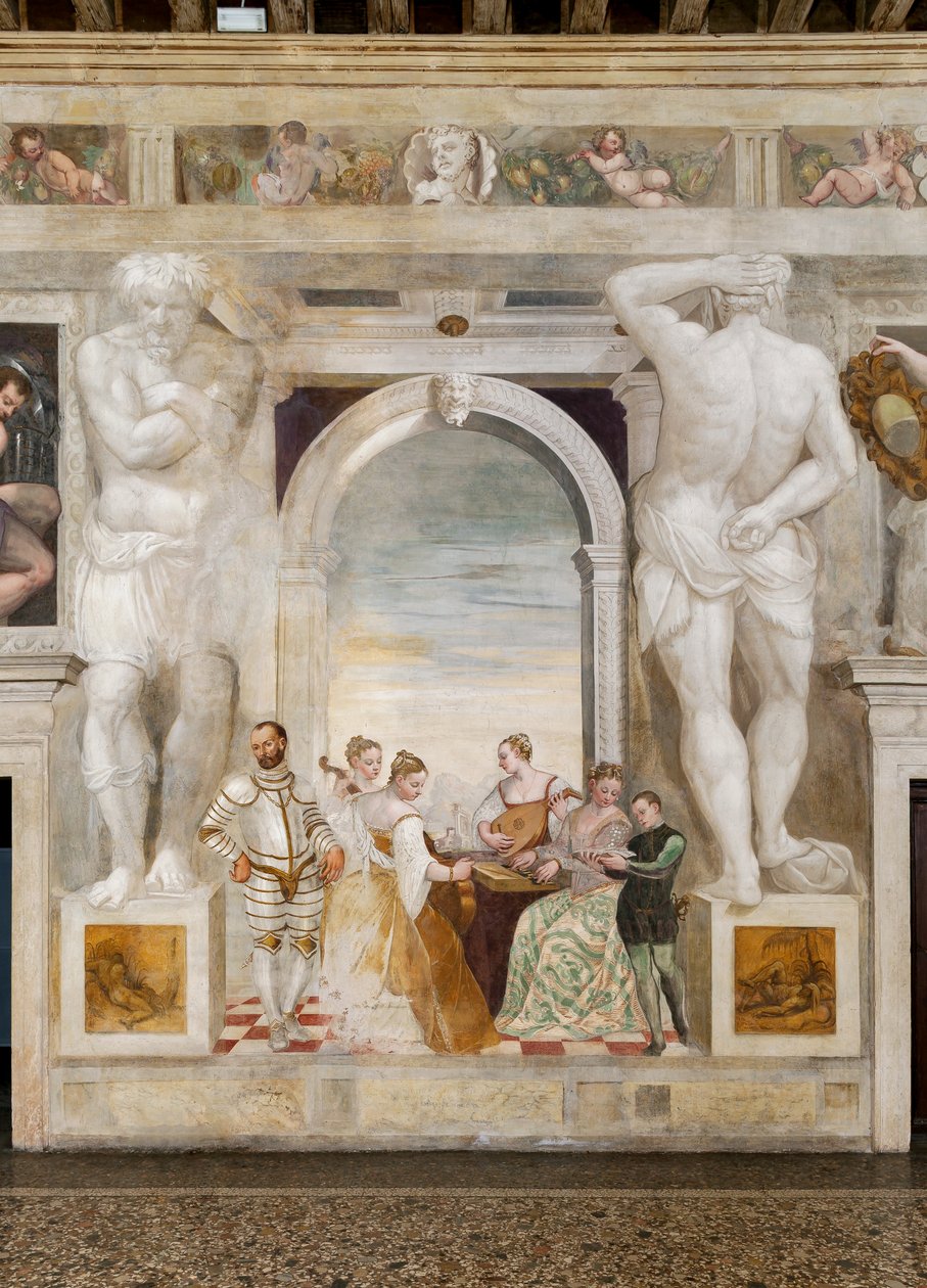 Koncert, hlavní sál, c.1570 (freska) od Giovanni Antonio Fasolo