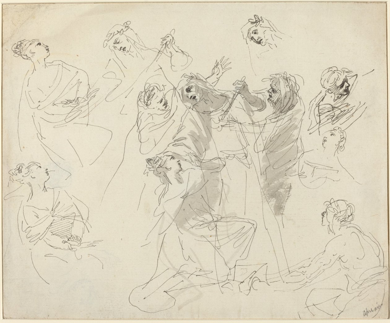 Figurální studie [recto] od Giovanni Battista Cipriani