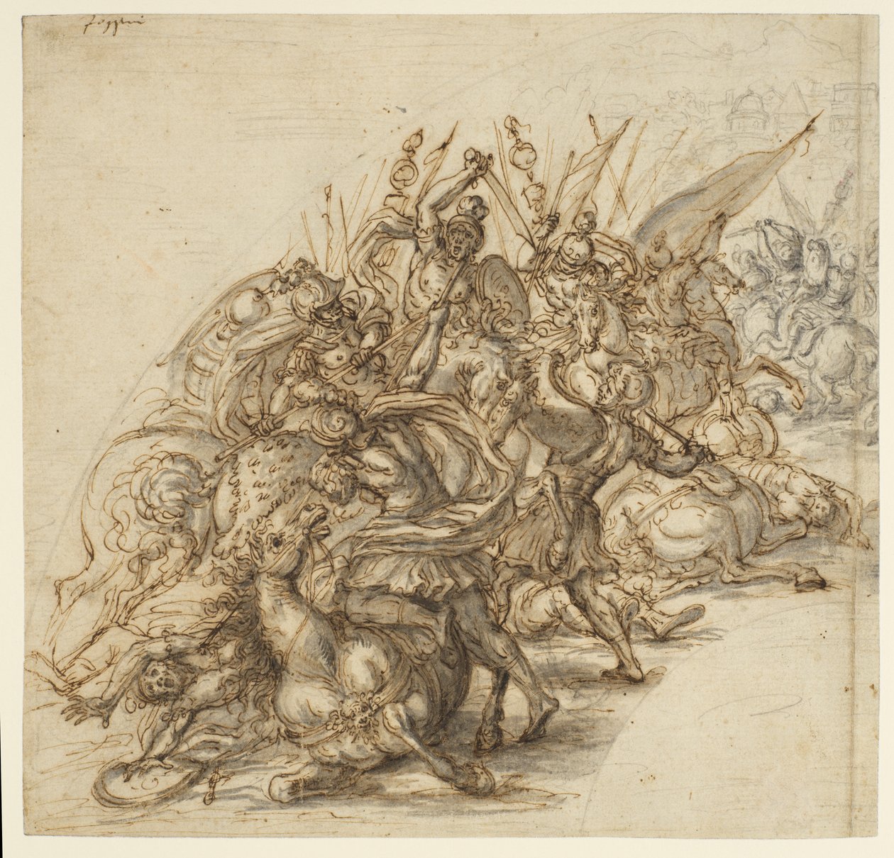 bitevní scéna, od Giovanni Battista Foggini