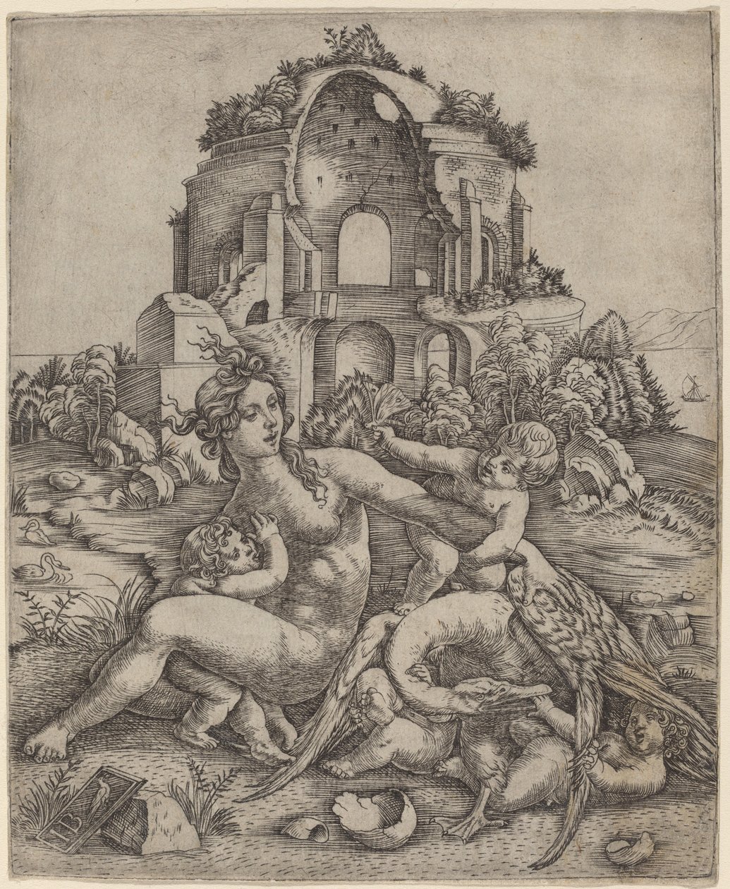 Leda a labuť od Giovanni Battista Palumba