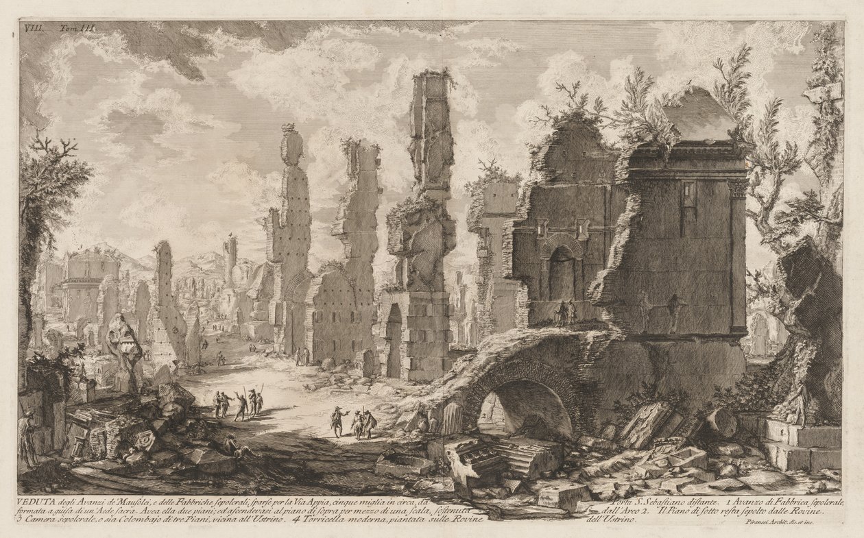 Starožitnosti Říma: Appian Way. od Giovanni Battista Piranesi