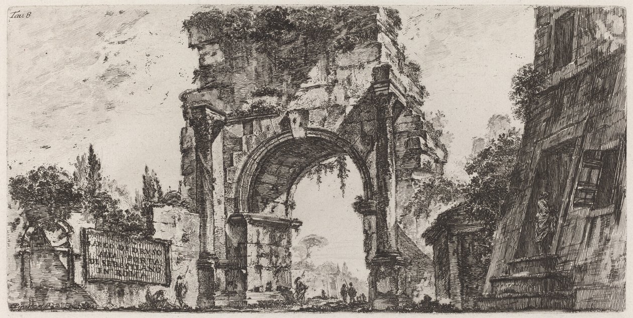 Drusův oblouk od Giovanni Battista Piranesi