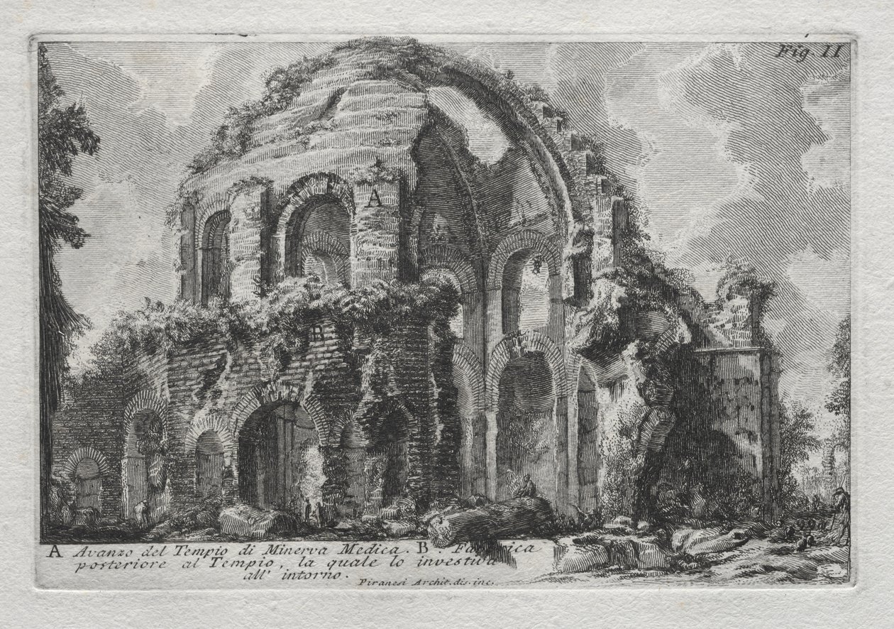 Pozůstatek chrámu Minerva Medica od Giovanni Battista Piranesi