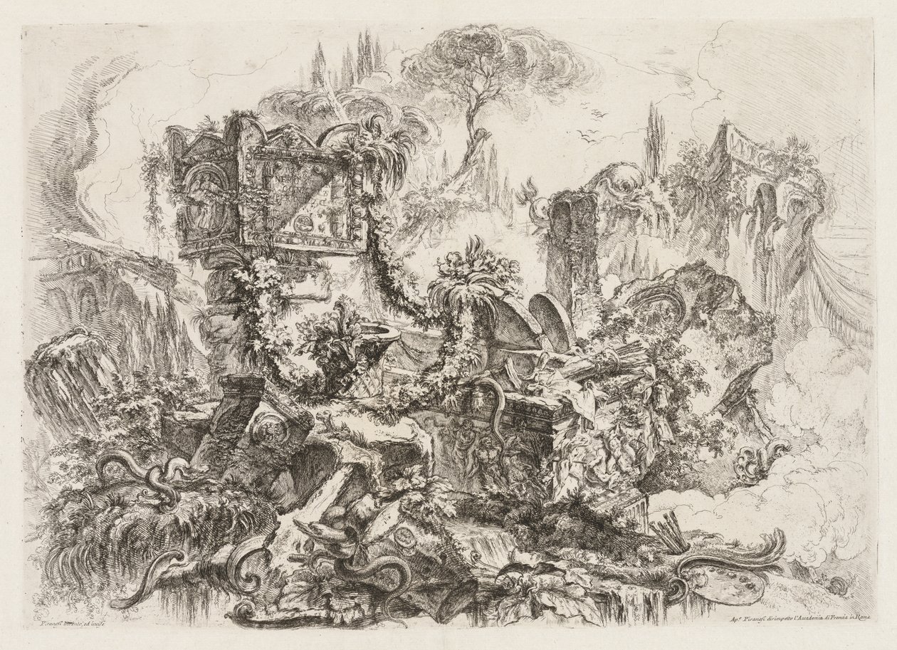 Groteschi: Ruiny s hady, ca. 1745-50. od Giovanni Battista Piranesi