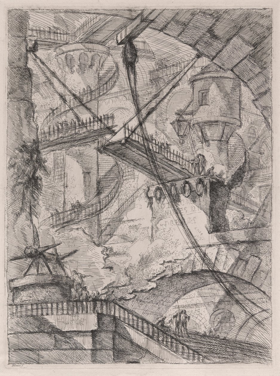 Padací most z Carceri d od Giovanni Battista Piranesi