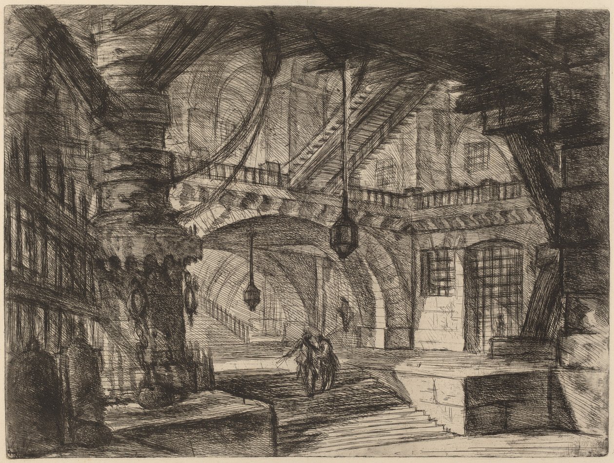 Molo s řetězy od Giovanni Battista Piranesi