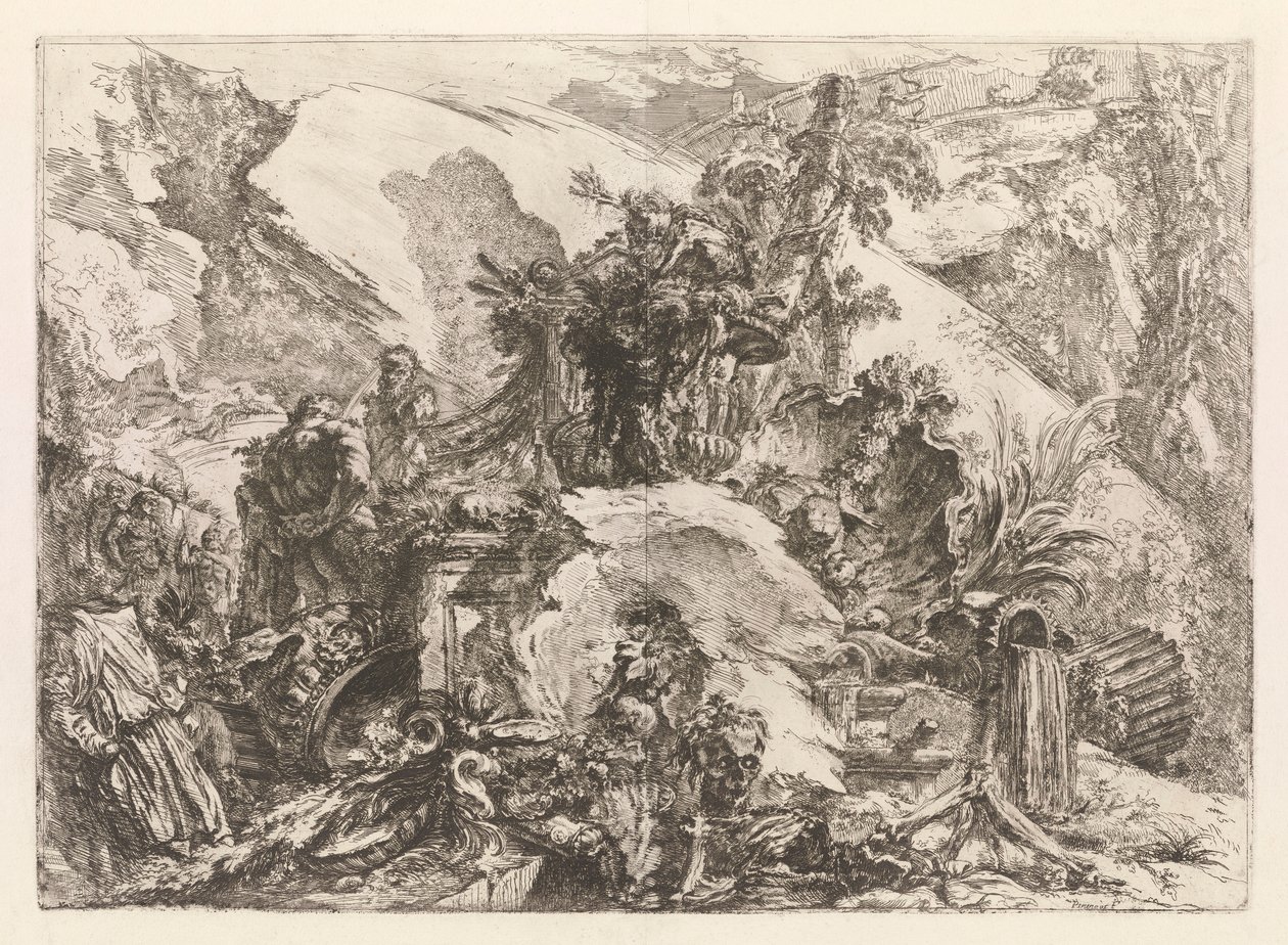 Kostry, z Grotteschi (grotesky) od Giovanni Battista Piranesi
