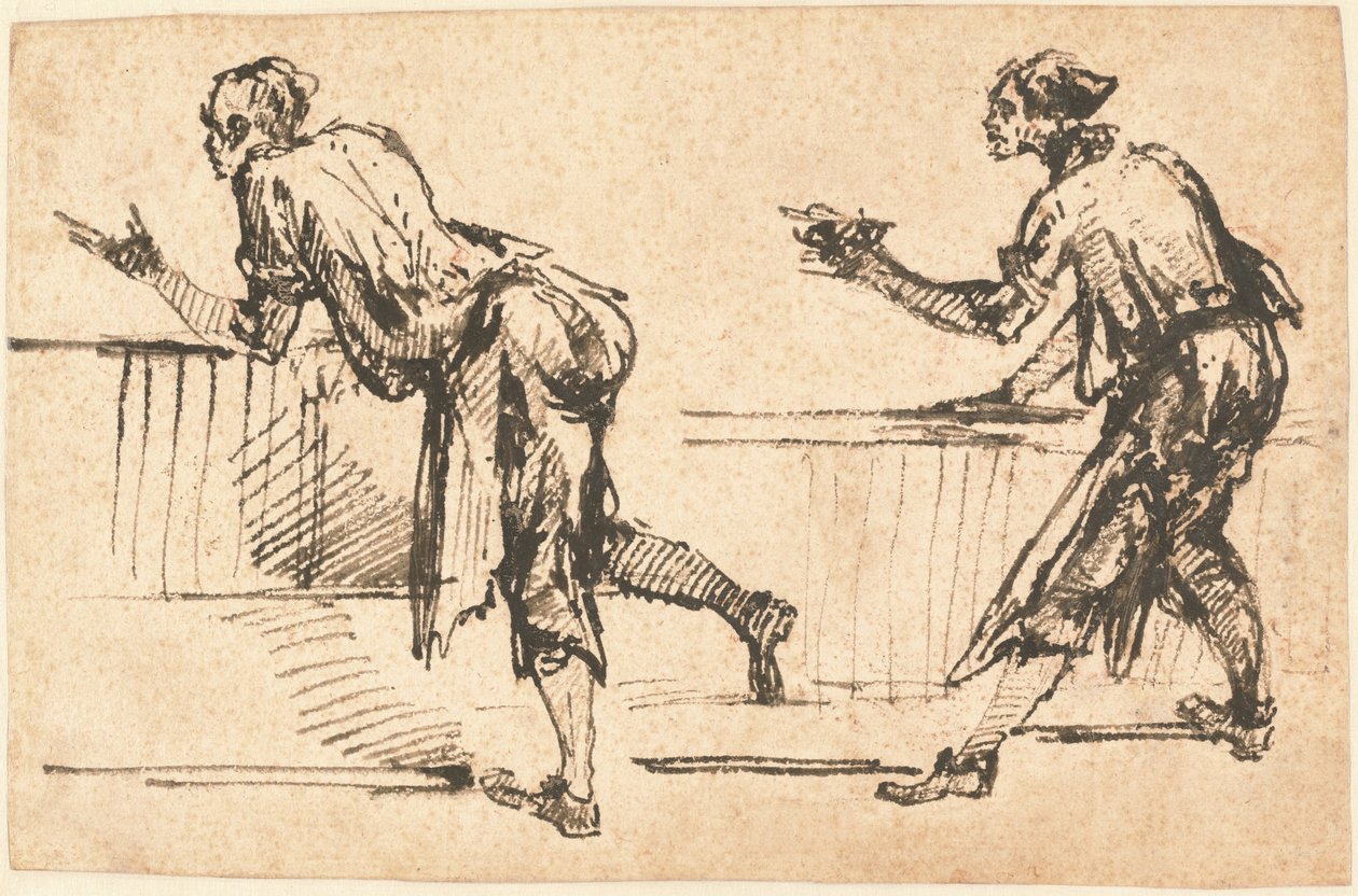 Dva dělníci u stolů (recto) od Giovanni Battista Piranesi