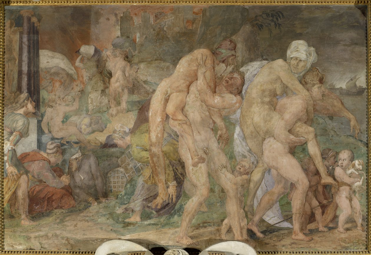 Dvojčata z Catanie od Giovanni Battista Rosso Fiorentino