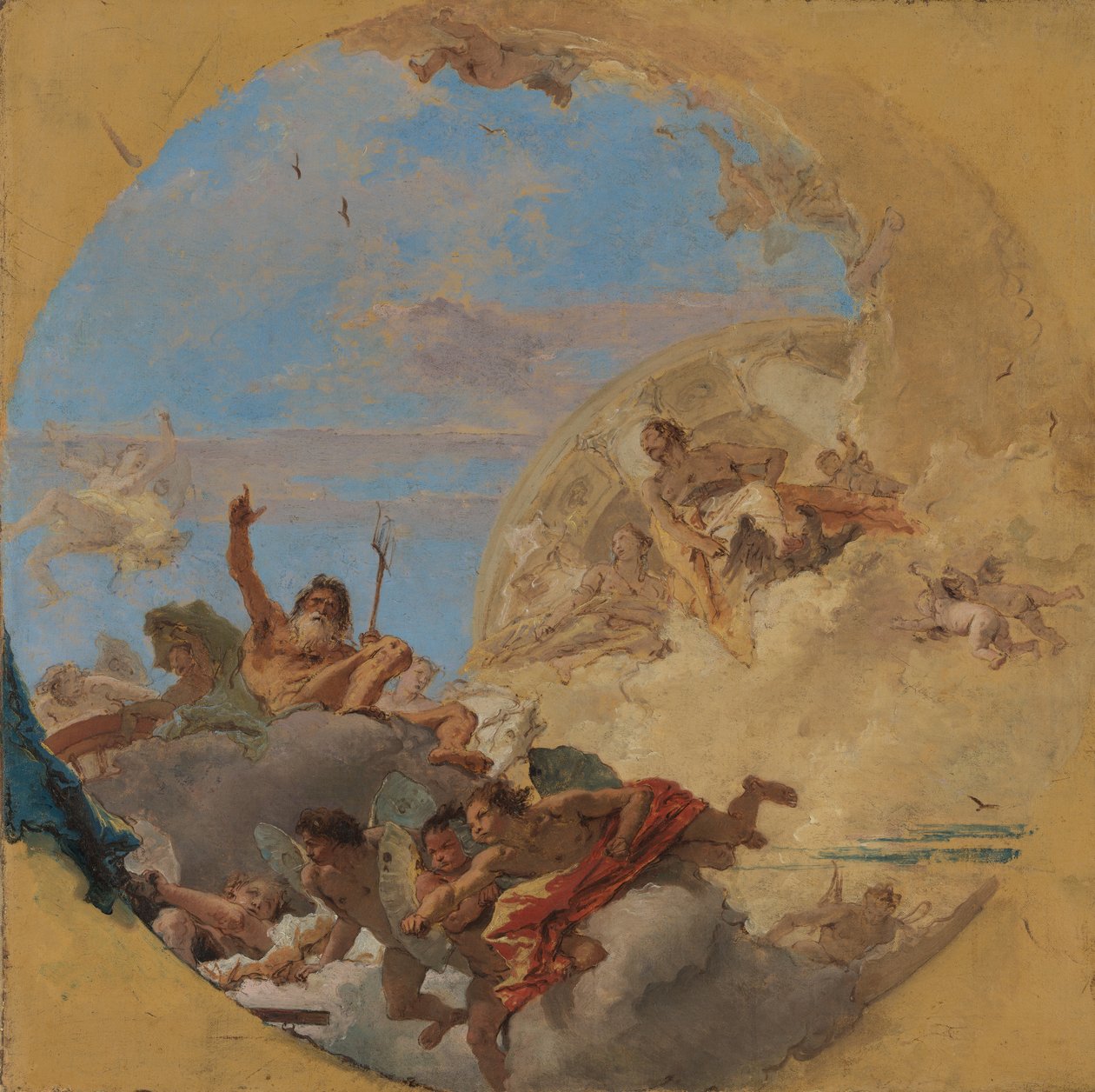 Neptun a větry. od Giovanni Battista Tiepolo