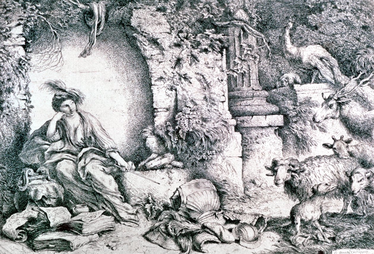 Circe Changing Ulysses Men, c1650 od Giovanni Benedetto Castiglione