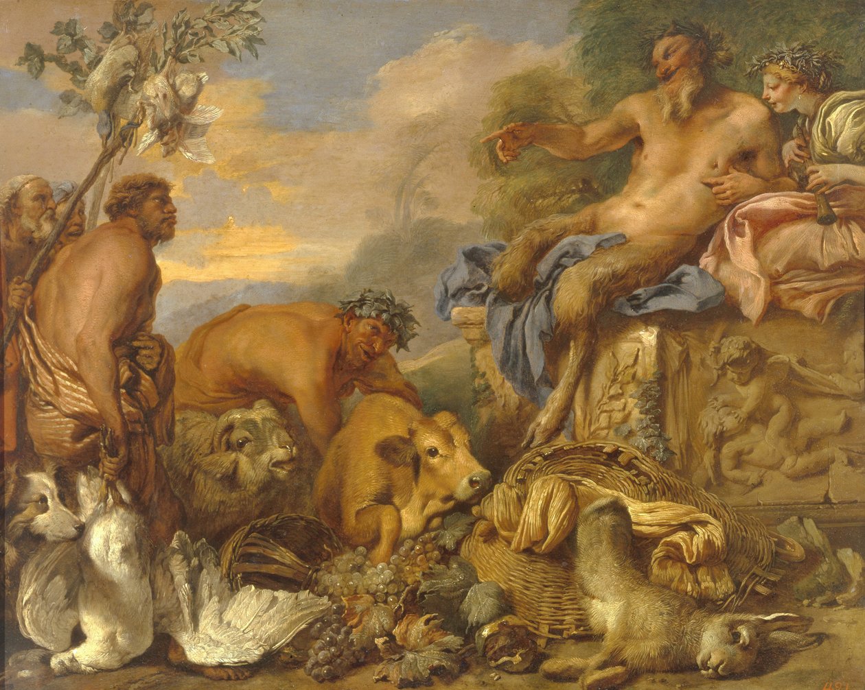 Satyrové přinášející své dary, počátek 40. let 17. století. od Giovanni Benedetto Castiglione