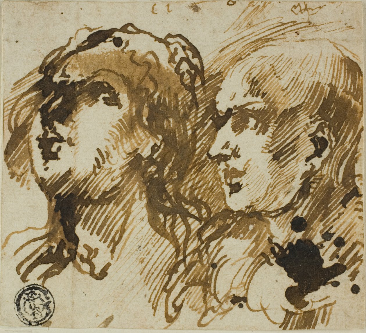 Dvě hlavy od Giovanni Benedetto Castiglione