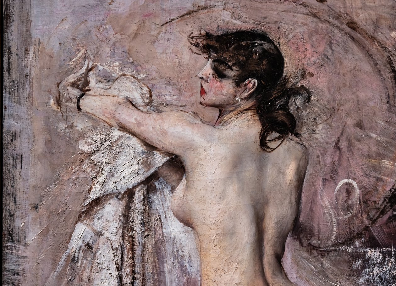 Po koupelně detail od Giovanni Boldini