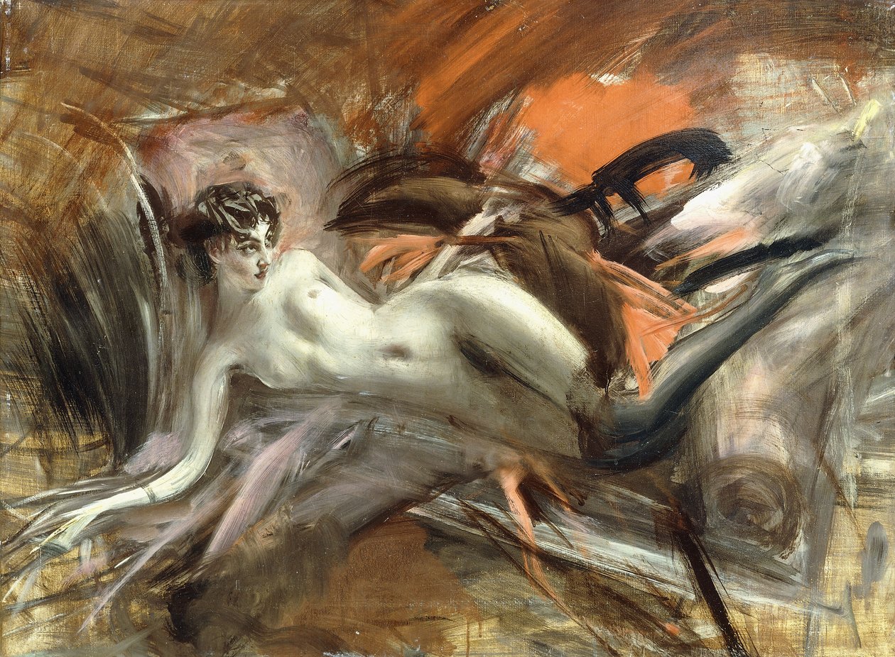 ležící akt, od Giovanni Boldini