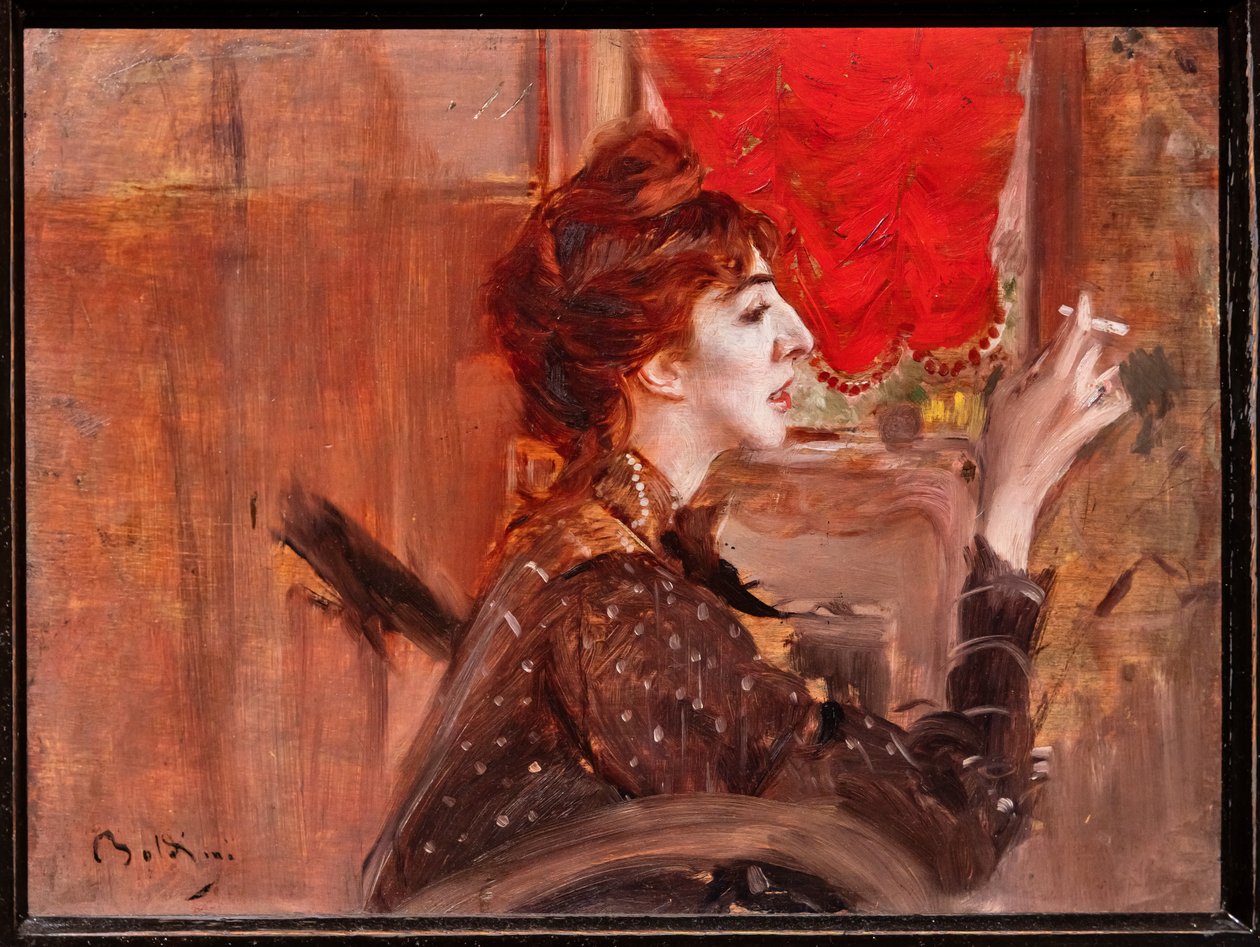 Červená opona od Giovanni Boldini