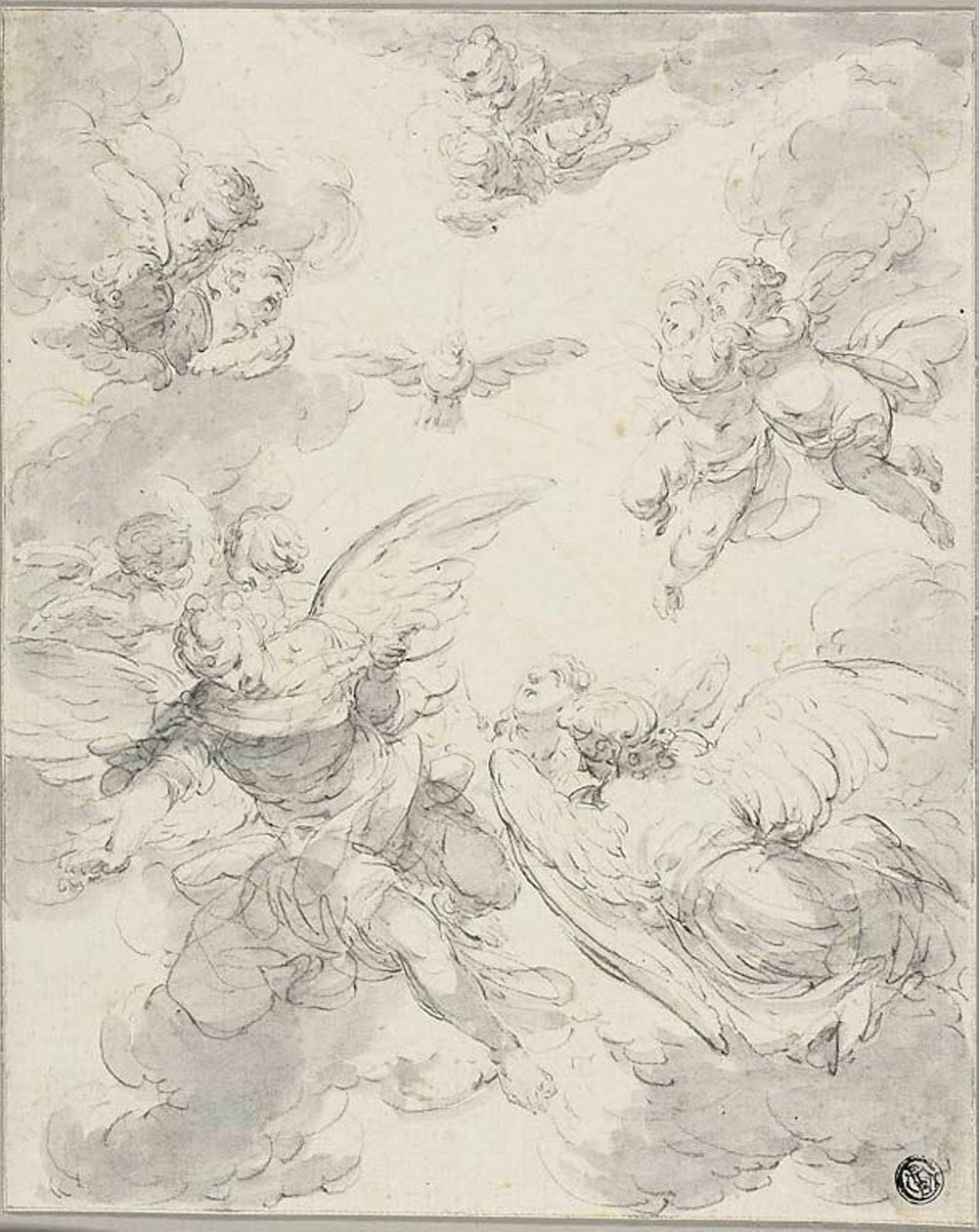 Duch svatý a andělé od Giovanni Domenico Ferretti