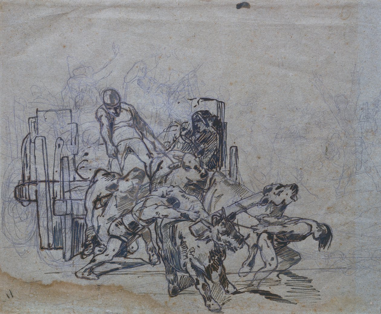 Povoz se čtyřmi voly od Giovanni Fattori