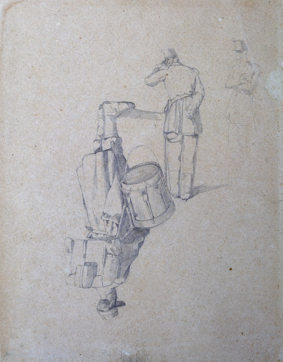 Bubeník a dva vojáci od Giovanni Fattori