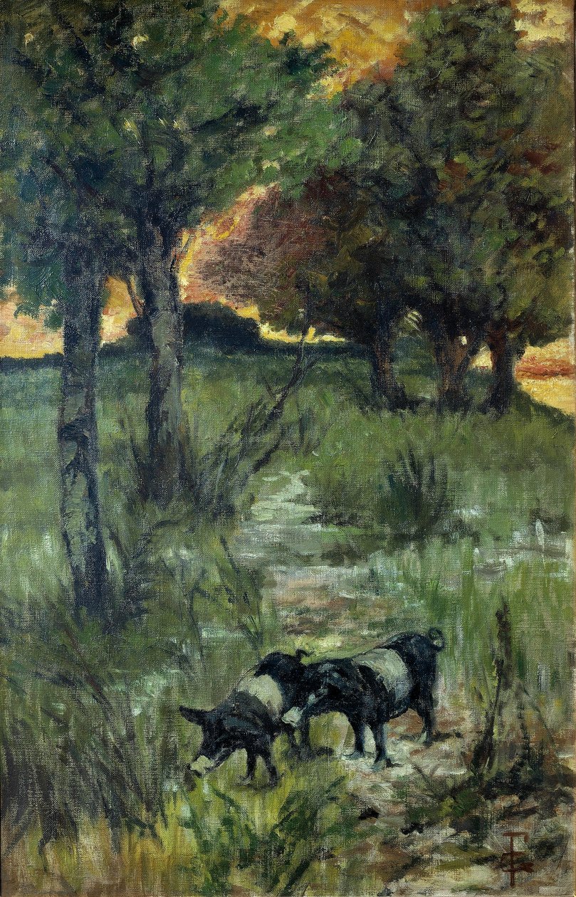 Itálie, Florencie, Prasata na pastvě od Giovanni Fattori