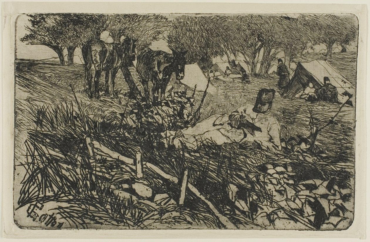 Dopis v táboře od Giovanni Fattori