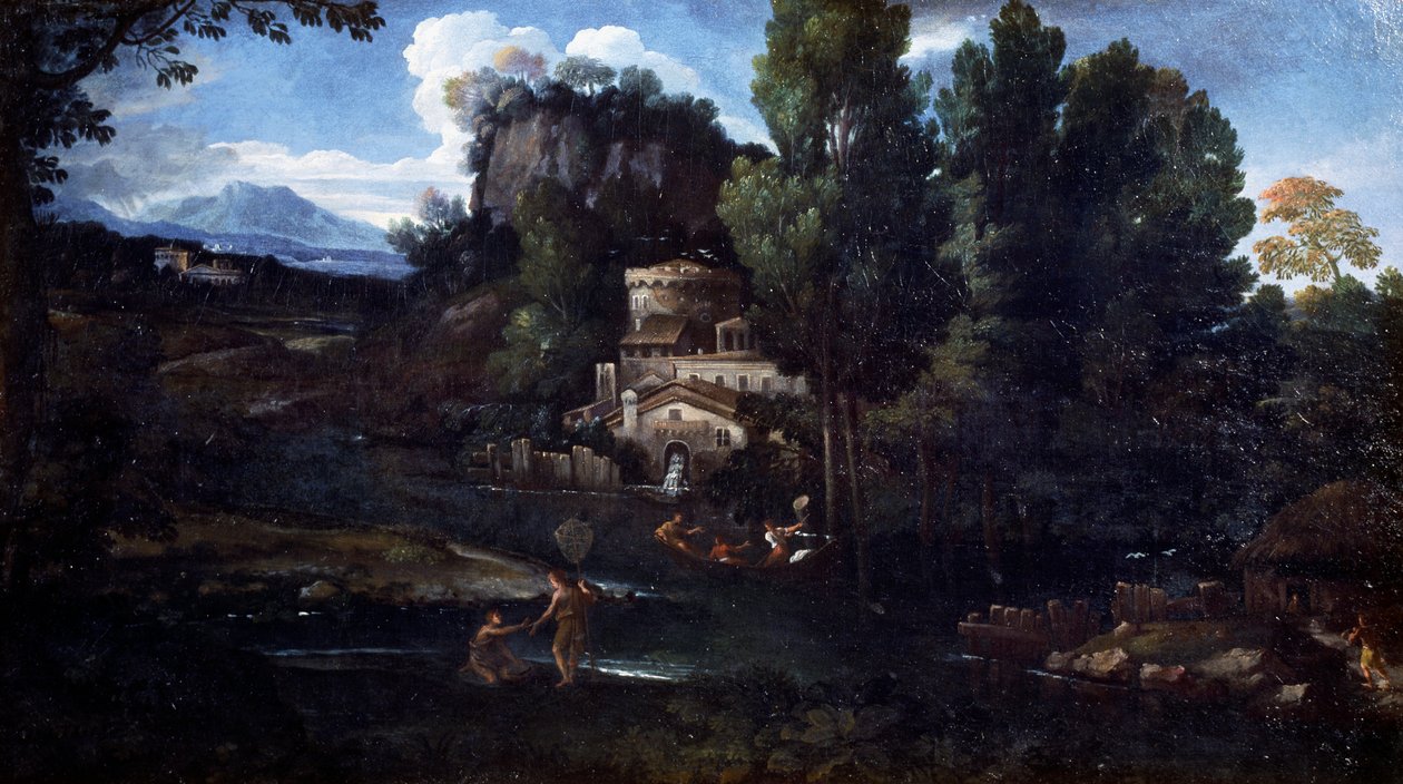 Vesnice (olej na plátně) od Giovanni Francesco Grimaldi